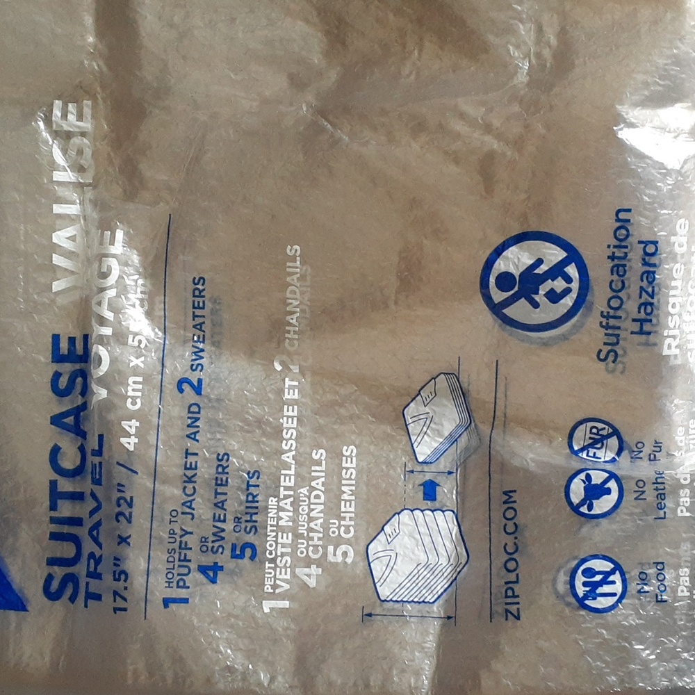NWOT (2) Ziploc Space Bags Suitcase Size SS108 - Picture 5 of 6